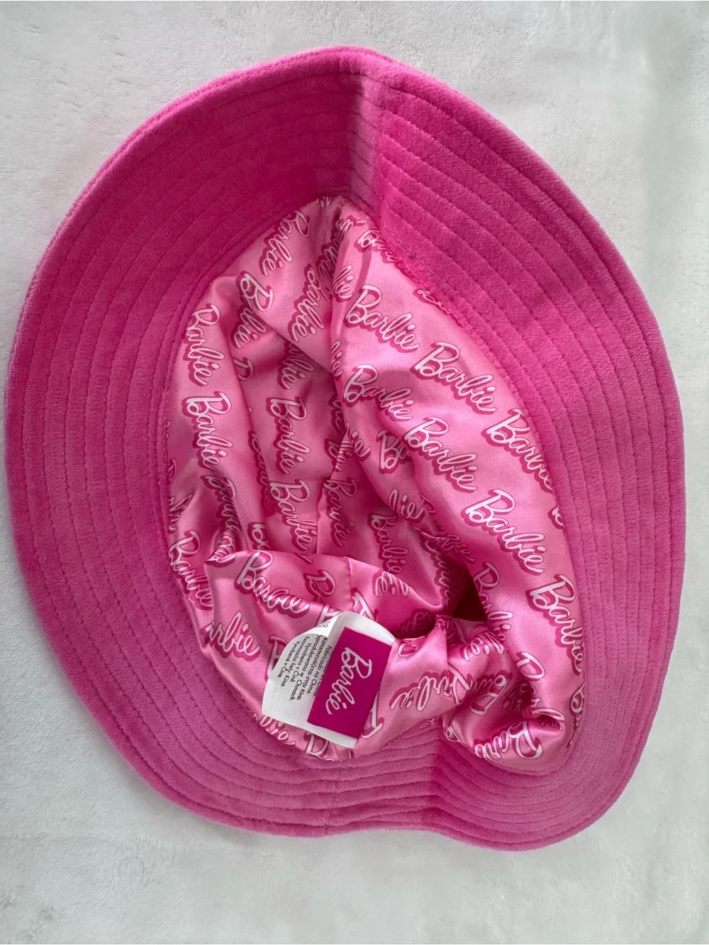 Claire's Hot Pink Kids' Bucket Hat with 'Barbie' Crystal Accent
